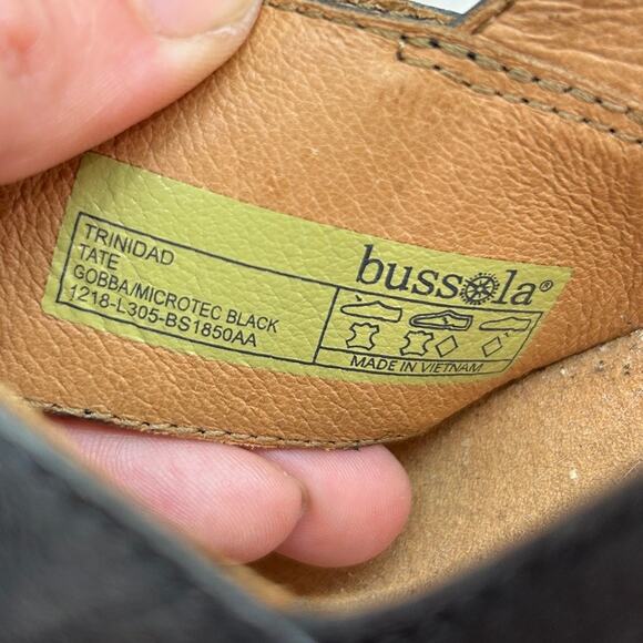 Bussola Black Boho Leather Sling Back Platform Wedge Trinidad Sandal 40 / 9-9.5 - Picture 11 of 11